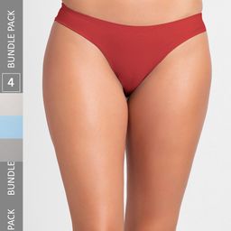 NOIRA Women Pack Of 4 Assorted Seamless Thongs Briefs-image-74