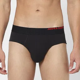 Jack & Jones Men Black Solid Cotton Basic Briefs 116795501-picture-54