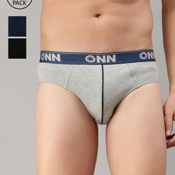 ONN Men Set of 3 Mid Rise Basic Briefs-10