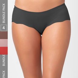 NOIRA Pack Of 4 Assorted Cotton Hipster Briefs-image-106