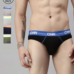 ONN Men Pack Of 5 Cotton Basic Briefs-9