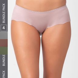 FashionRack Women Pack Of 4 Seamless Cotton Hipster Briefs 3801_SBrGrG-image-84