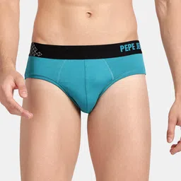 Pepe Jeans Men Blue Solid Cotton Basic Brief-picture-42