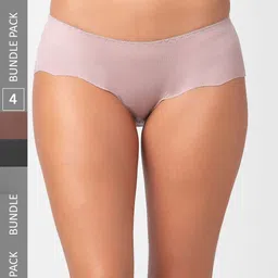 NOIRA Pack Of 4 Assorted Cotton Hipster Briefs-image-85