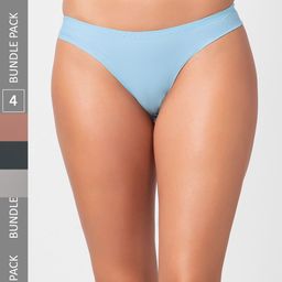 NOIRA Women Pack Of 4 Assorted Seamless Thong Briefs-image-45