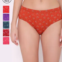 ABELINO Women Pack of 9 Printed Cotton Hipster Briefs-image-17