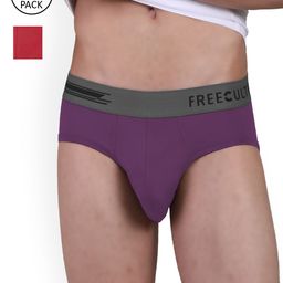 FREECULTR Men Pack Of 2 Solid Anti Bacterial Basic  Briefs FC-POP-B-TV-RED-02-image-89