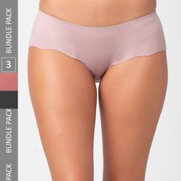 NOIRA Pack Of 3 Assorted Cotton Hipster Briefs-image-95
