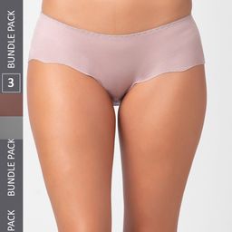 FashionRack Women Pack Of 3 Seamless Hipster Cotton Briefs 3801_SBrG-image-95