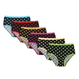 Bodycare Kids Girls Pack Of 6 Assorted Printed Cotton Hipster Briefs-image-42