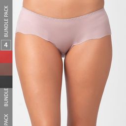 FashionRack Women Pack Of 4 Assorted Seamless Hipster Briefs-image-34