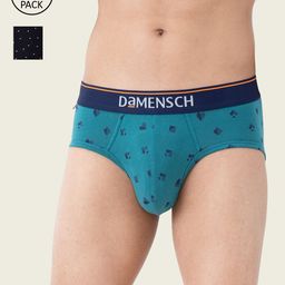 DAMENSCH Men Pack of 2 Anti Bacterial Printed Basic Briefs-31