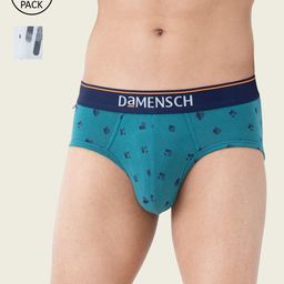DAMENSCH Men Pack Of 2 Printed Basic Anti Bacterial Briefs-picture-8