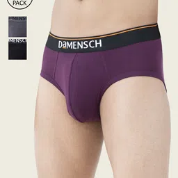 DAMENSCH Men Pack of 3 Deo-Cotton Anti-Bacterial Briefs DAM-CTS-B-VOV-CCD-BKN-picture-51