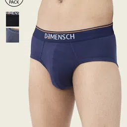 DAMENSCH Men Pack Of 3 DEO-COTTON Anti Bacterial Briefs DAM-CTS-B-NNY-CCD-BKN-picture-52