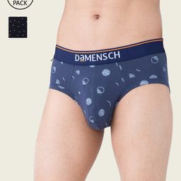 DAMENSCH Men Pack of 2 Printed Anti Bacterial Basic Briefs-picture-0