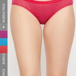 SECRETS BY ZEROKAATA Women Pack of 4 Assorted Printed Cotton Basic Briefs-image-85