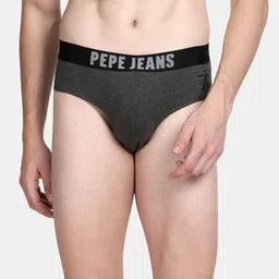 Pepe Jeans Men Grey Solid Cotton Basic Briefs-picture-46