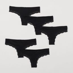 H&M Women 5-Pack Black Brazilian Briefs - 0990702001-image-67