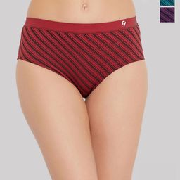 C9 AIRWEAR Pack Of 3 Striped Seamless High-Rise Hipster Briefs-picture-13