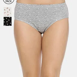 RedRose Women Pack of 3 Printed Cotton Hipster Briefs-image-97