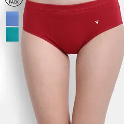 VStar Women Pack Of 3 Multicoloured Hipster Briefs-image-24