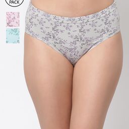 Floret Women Pack Of 3 Assorted Hipster Briefs-image-82