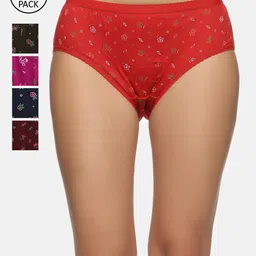NOT YET by us Women Pack of 5 Assorted Mid-Rise Cotton Hipster Briefs-image-22