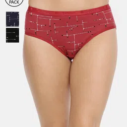 RedRose Women Pack of 3 Printed Hipster Briefs-image-41
