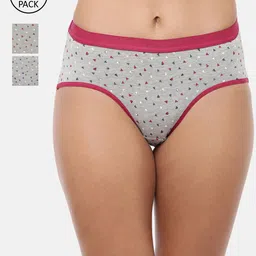 RedRose Women Pack of 3 Printed Cotton Hipster Briefs-image-76