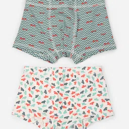 Keebee Boys Pack Of 2 Printed Organic Cotton Boxer-Style Briefs-51