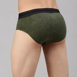 Zoiro Abstract Printed 4 Way Stretch Basic Briefs ZO-BRI-MODALSOFT2431-AG-S image 2