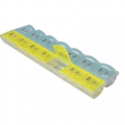14 Slots 7 Day Tablet Pill Storage Box Weekly Medicine Organizer Container Case (Pack of 2) 14 Compartment Pill Organizer Pill Box-22