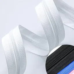 ghar sajaawat 10 Meter White Nylon Zipper Size 1 Inch / 25 MM with 10 Zip Pulls Runners White Nylon Two Way Open-ended Zipper image 2