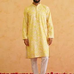SOJANYA Ethnic Motifs Embroidered Mandarin Collar Thread Work Pure Cotton Straight Kurta-image-30