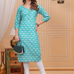 JC4U Ethnic Motifs Printed Cotton Straight Kurta-image-47