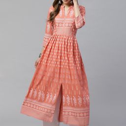 KALINI Ethnic Motifs Cotton A Line Kurta-58