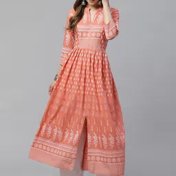 KALINI Ethnic Motifs Cotton A Line Kurta-50