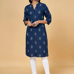 RANGMANCH BY PANTALOONS Ethnic Motif Printed Straight Kurta-image-37