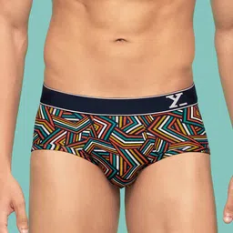 XYXX Men Pack of 3 Relaxed Fit Printed Parallax Intellifresh Cotton Brief image 2