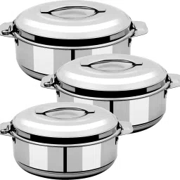 Steel Double Insulated Hot Pot Pack of 3 Cook and Serve Casserole-image-33