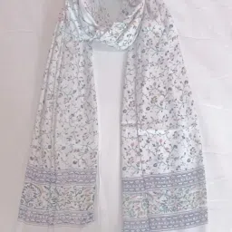 Cotton Blend Printed Light Green Women Dupatta-picture-2