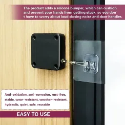 MANTAVYA Self Closing with Steel Wire Drawstring, Closer for In Out, Internal Smart Door Lock image 4