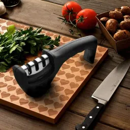 Knife Sharpener Manual 3 Stage Knife Sharpener Tool (Pack of 1) Knife Sharpening Steel-1