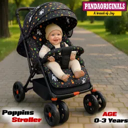 Poppins Baby Stroller Pram for 0-3 Years 5 Point Safety Harness,360°Swivel Wheel Stroller-22