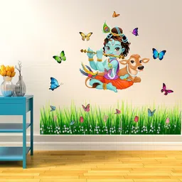 aashrut decor 152 cm Lord Krishna Motivation - Quote - Colorful - Decorative Self Adhesive Sticker-picture-6