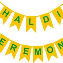 Haldi Ceremony Yellow Banner/Haldi Rasam For Girls & Boys Wedding Celebration Banner-image-11