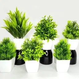 Set Of 6 Mini/Small Artificial Plants Bonsai Wild Artificial Plantwith Pot-5
