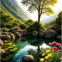 18 inch Beautiful Nature Wall Sticker For Home, Office Poster 12x18 Inch Self Adhesive Sticker-image-89