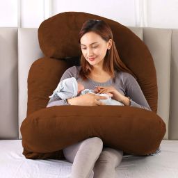 ultra soft j shaped pillow Microfibre, Polyester Fibre Solid Pregnancy Pillow Pack of 1-image-65